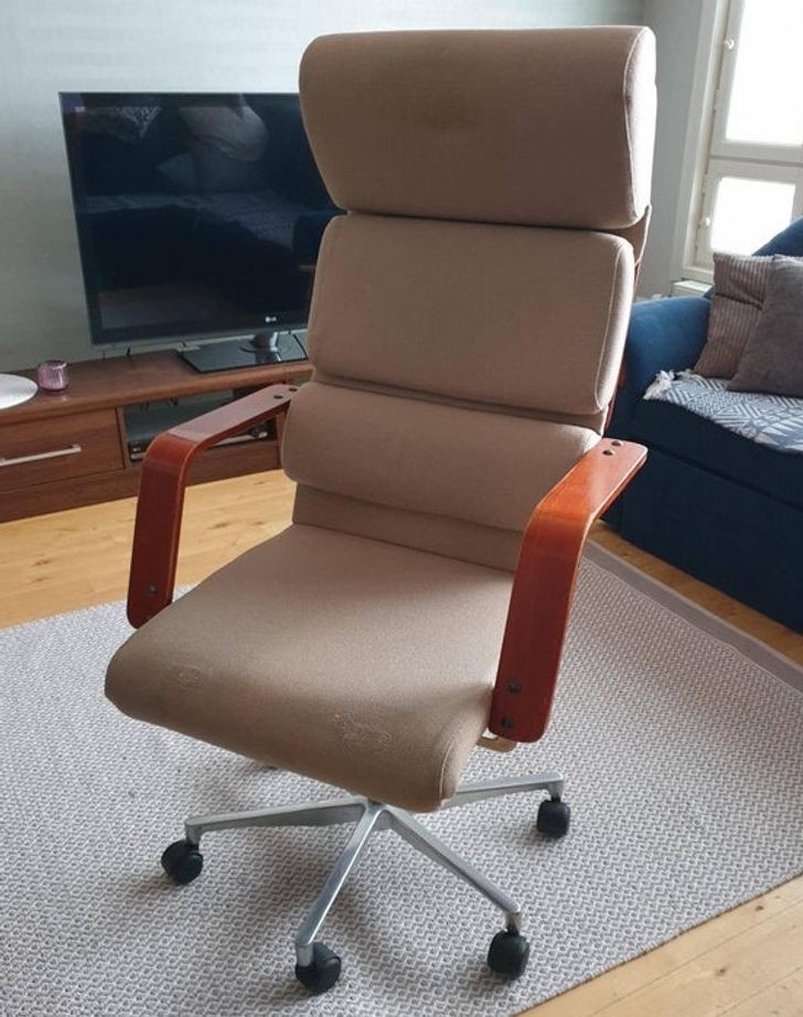 "Udało mi się kupić krzesło biurowe Yrjö Kukkapuro z lat 70."