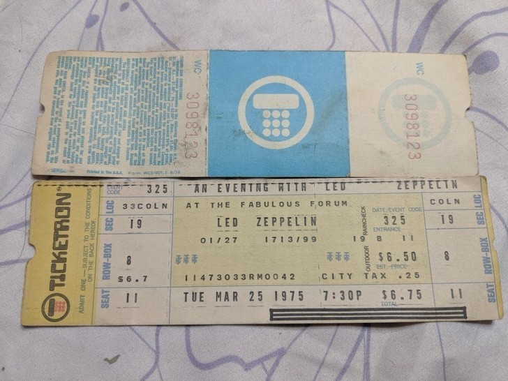 3. „Mój tata wreszcie znalazł swoje zagubione bilety na koncert Led Zeppelin. O 44 lata za późno...”