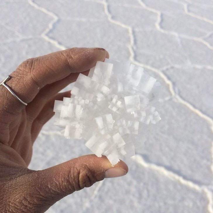 16. Kryształ soli przypominający śnieżkę