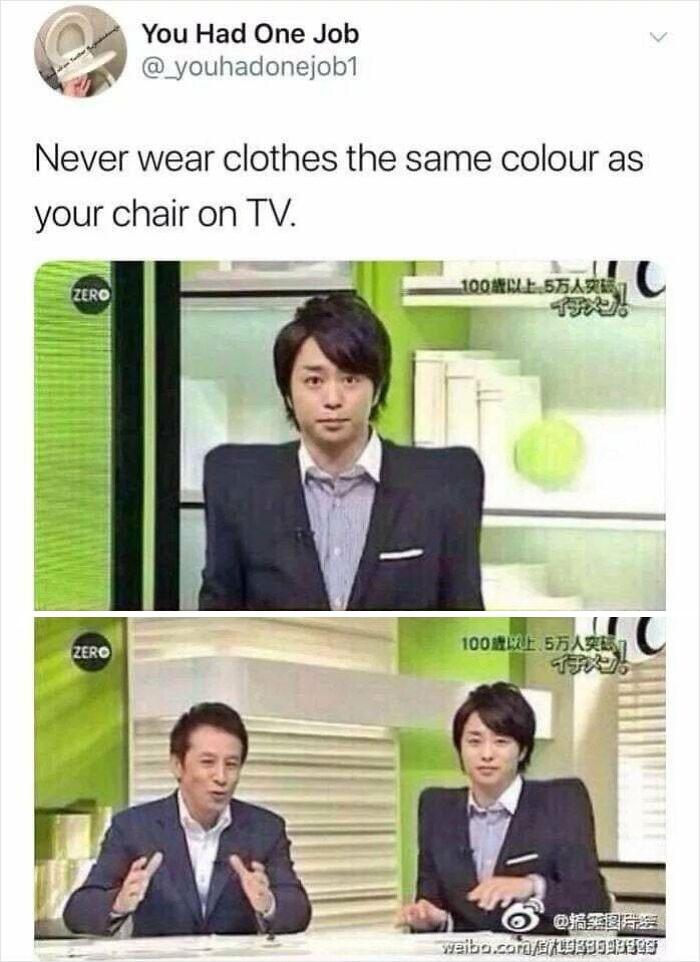 Nigdy nie zakładaj ubrania w takim samym kolorze jak twoje krzesło.