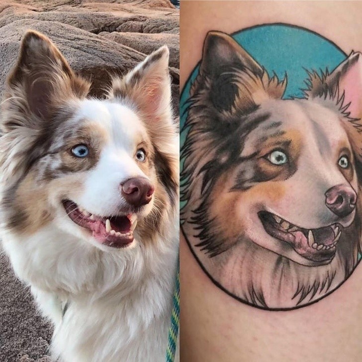 8. "Tatuaż upamiętniający mojego ukochanego psa"