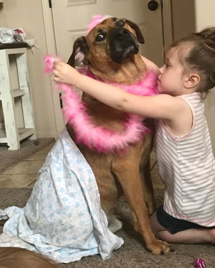 "Moja 4-letnia córka lubi przebierać naszego psa."