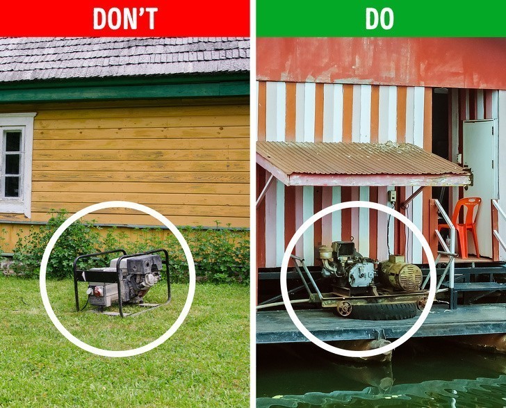 7. Nie trzymaj działającego generatora wewnątrz domu lub bez ochrony.