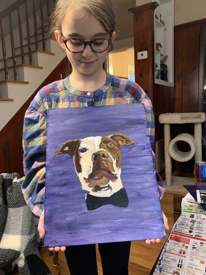 8. "Moja 8-letnia córka maluje portrety zwierząt, by zbierać fundusze na lokalne schronisko dla zwierząt."