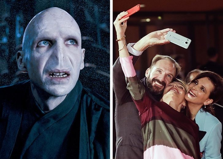 W przerwach między walką z Harrym Potterem, Ralph Fiennes robi sobie urocze selfie i wygląda całkiem niegroźnie.