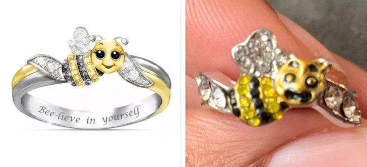 "Myślałam, że zamawiam uroczy pierścionek z pszczółką."