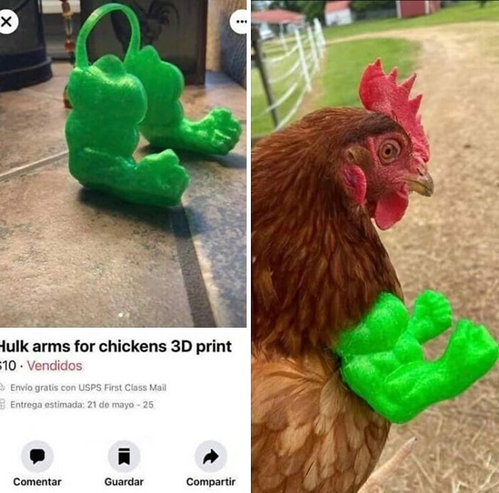 Ręce Hulka dla kurczaków