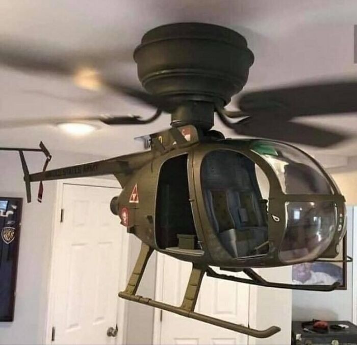 Wentylator sufitowy w kształcie helikoptera