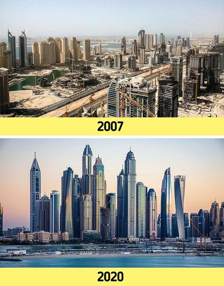 Tak zmieniła się marina Dubaju od 2007 roku.