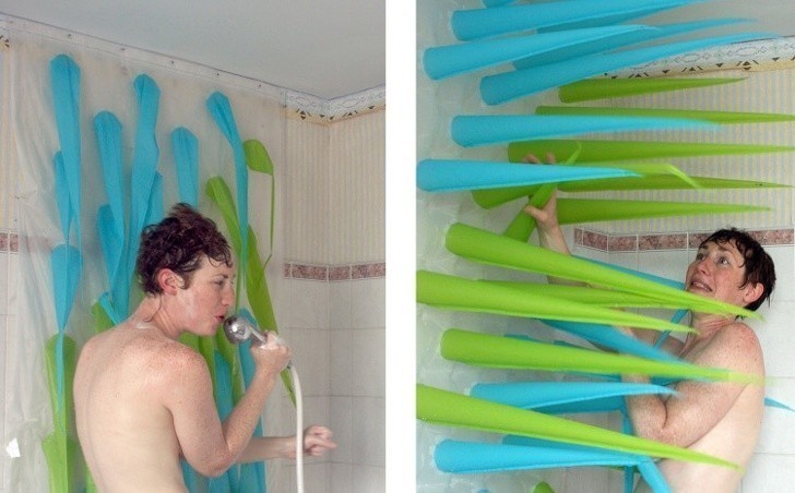 1. Prysznic, który wypycha cię gdy marnujesz wodę.