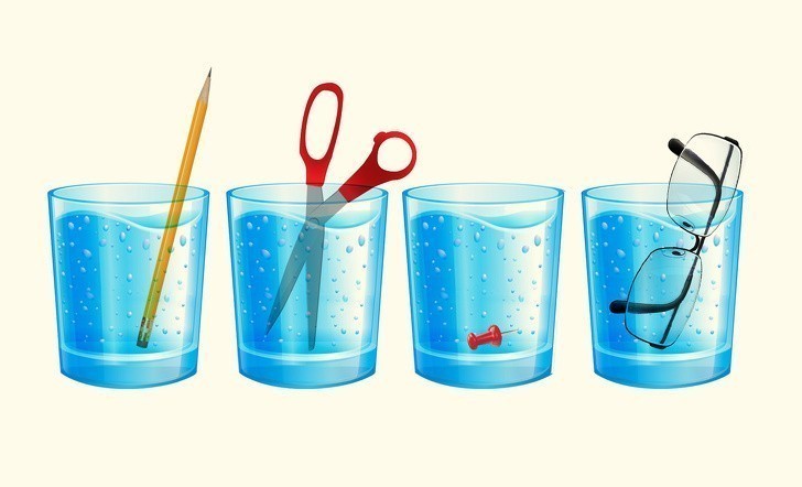 3. Która szklanka ma więcej wody?