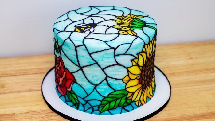 "Mój tort stylizowany na barwione szkło"