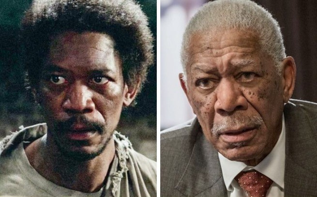 8. Morgan Freeman - 43 vs 82 lata