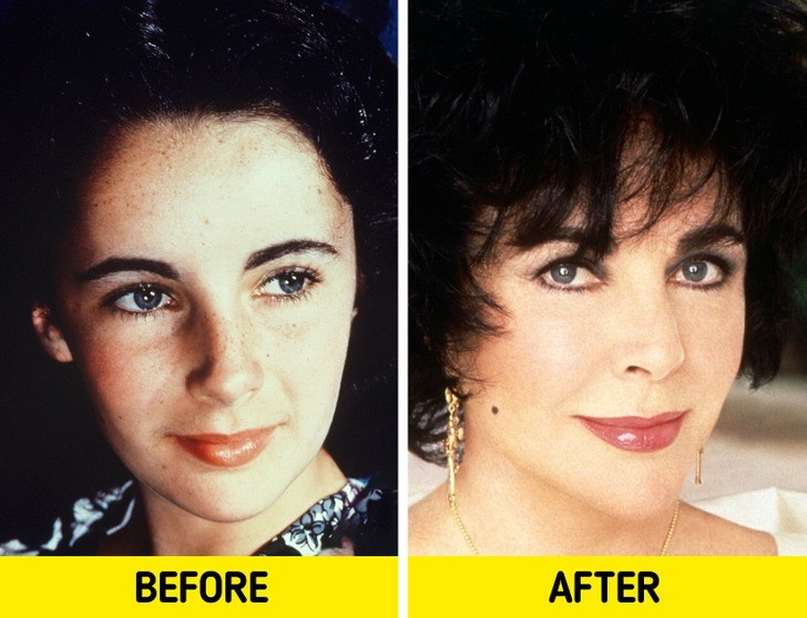 Elizabeth Taylor: permanentny makijaż brwi i eyeliner