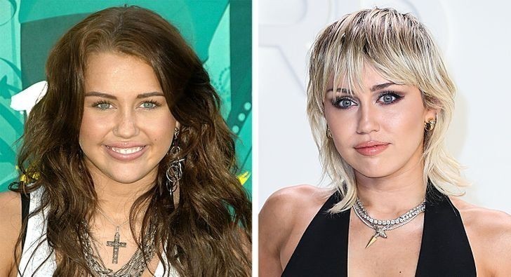 5. Miley Cyrus (2009 vs 2020)