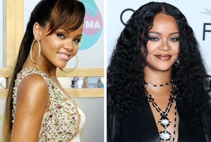 9. Rihanna (2005 vs 2020)