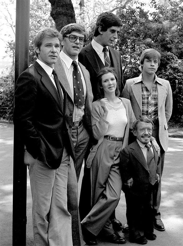 Bohaterowie Gwiezdnych wojen - Han Solo, Darth Vader, Chewbacca, Księżniczka Leia, Luke Skywalker i R2-D2, 1977