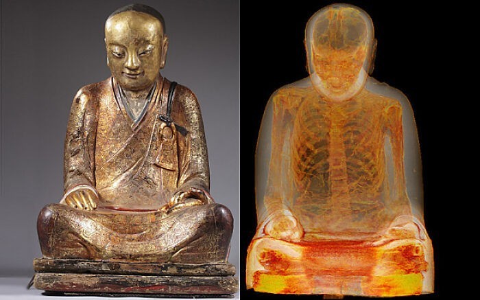Zmumifikowany mnich odkryty wewnątrz 1000-letniego posągu Buddy