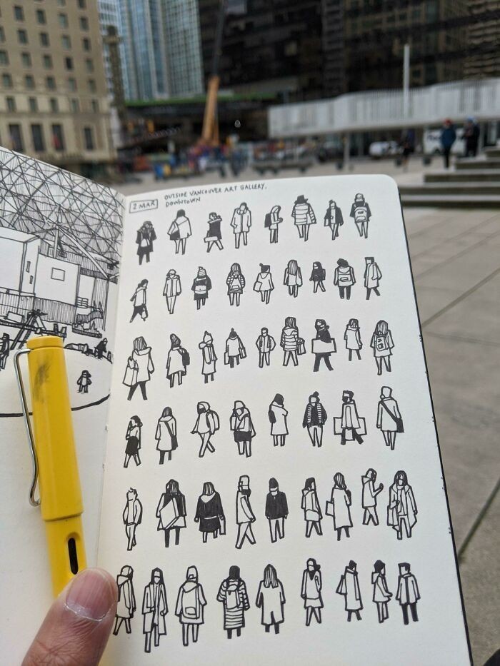 1. "Lubię wykonywać proste rysunki osób, które widzę na ulicy."