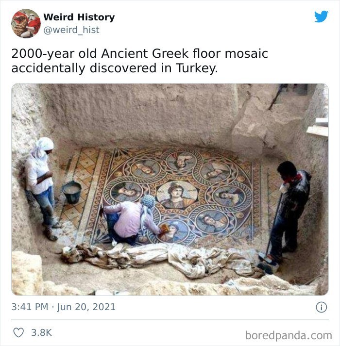 3. Grecka mozaika podłogowa sprzed 2 tysięcy lat, przypadkowo odkryta w Turcji