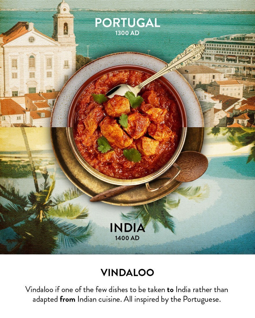 Vindaloo - Jedno z niewielu dań, które nie zostało zapożyczone od kuchni indyjskiej, lecz trafiło tam. Wszystko dzięki inspiracji Portugalczyków.