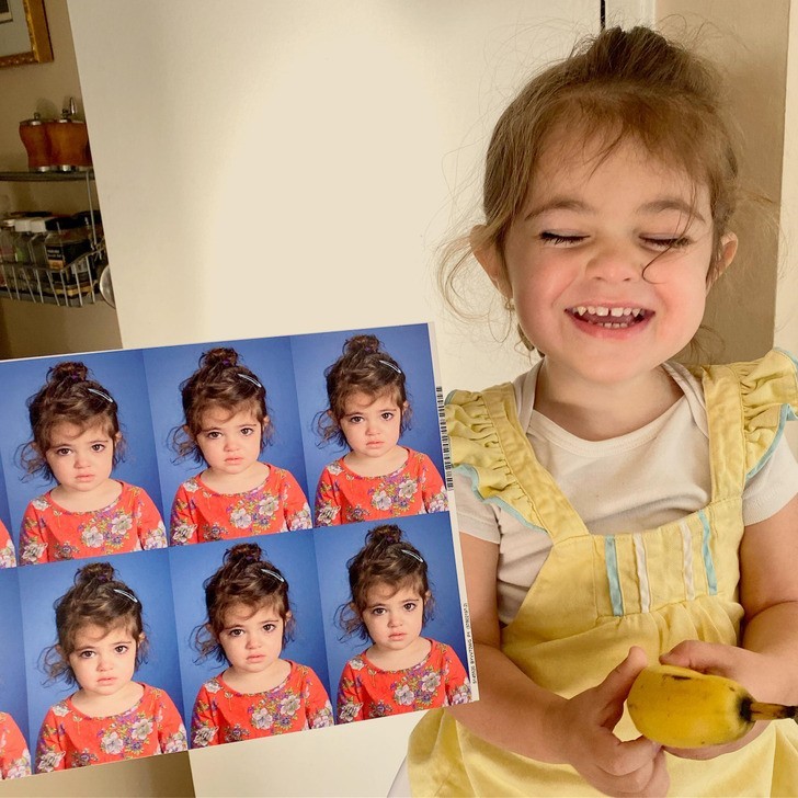 "Moja córka uśmiechnęła się dopiero, gdy już dostała swoje pierwsze szkolne zdjęcia."