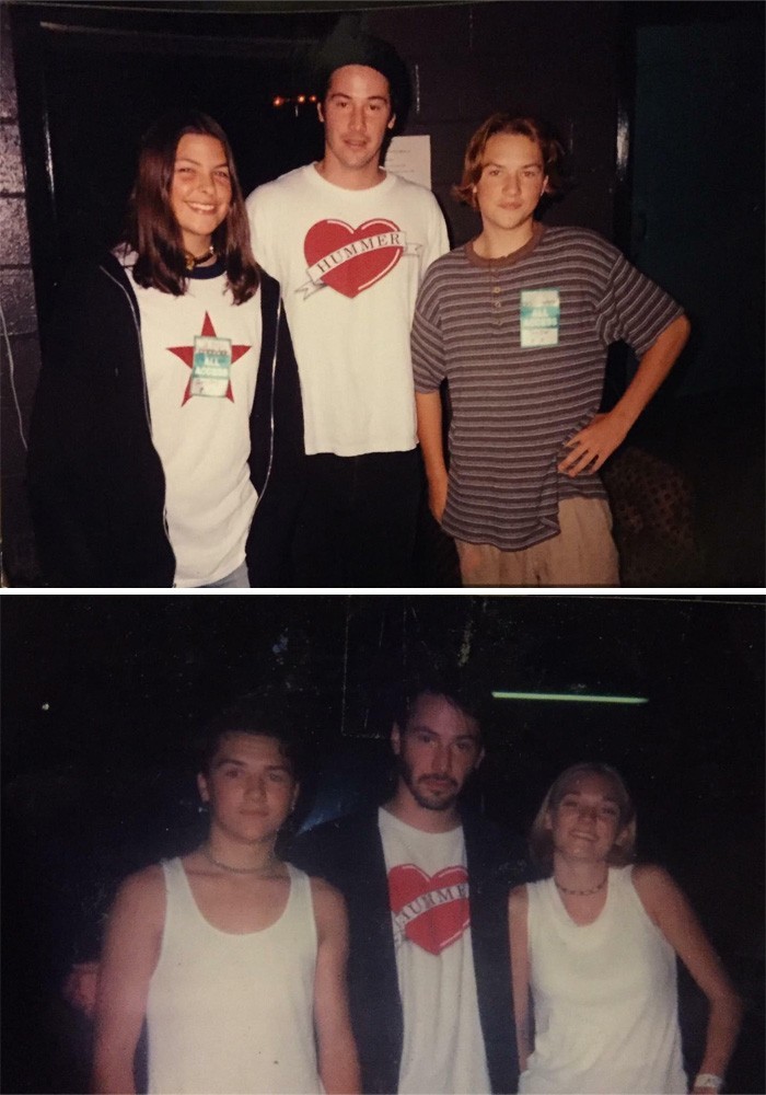 Koleś spotkał Keanu Reevesa dwukrotnie w odstępie trzech lat. Przy obu okazjach, Keanu miał na sobie tę samą koszulkę.