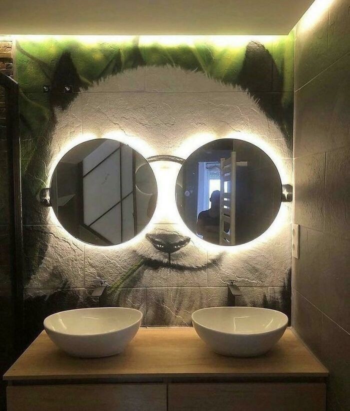 Kreatywna ściana łazienki