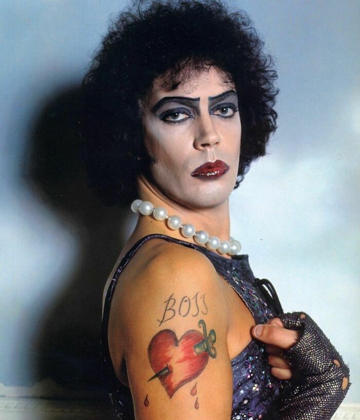 Tim Curry jako Dr. Frank-N-Furter w "Rocky Horror Picture Show" (1975)