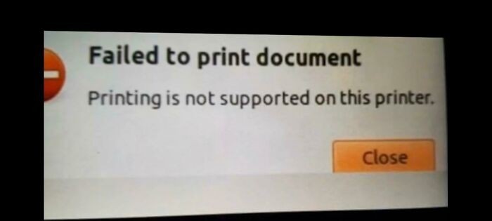 3. "Ta drukarka nie umożliwia drukowania."