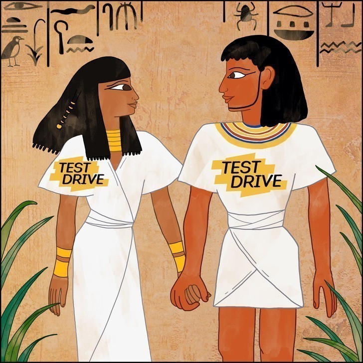 8. Egipcjanie przeprowadzali „próbne małżeństwa”