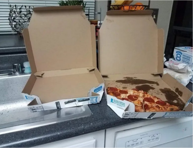 „Znajomy zamówił 2 pizze i otrzymał jedną pizzę i jedno puste opakowanie.”