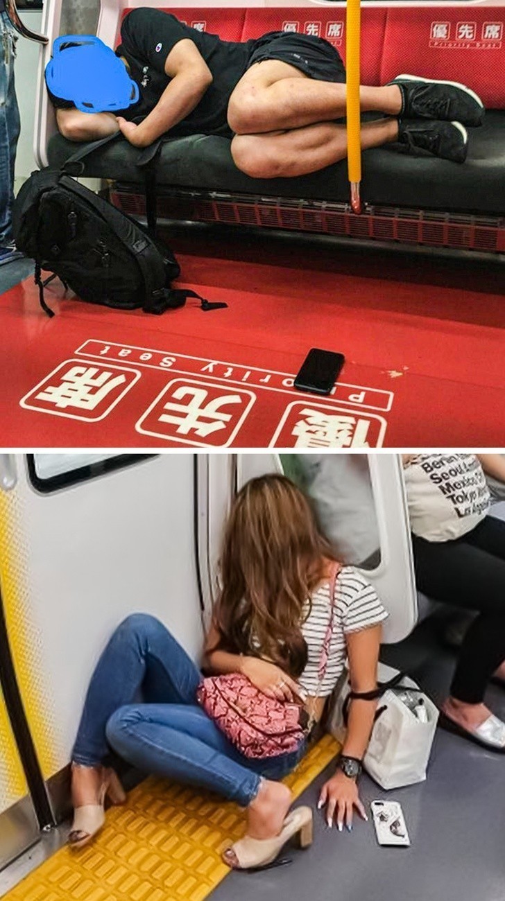 15. Japończycy nie mają oporów przed spaniem w metrze z telefonem leżącym swobodnie obok, gdyż wiedzą, że jest on bezpieczny.