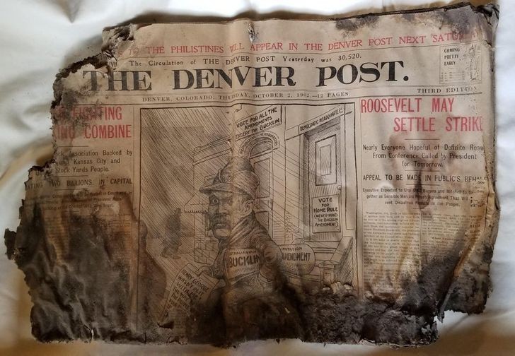 6. "Znalazłem gazetę z 2 października 1902 roku w moim nowym domu."