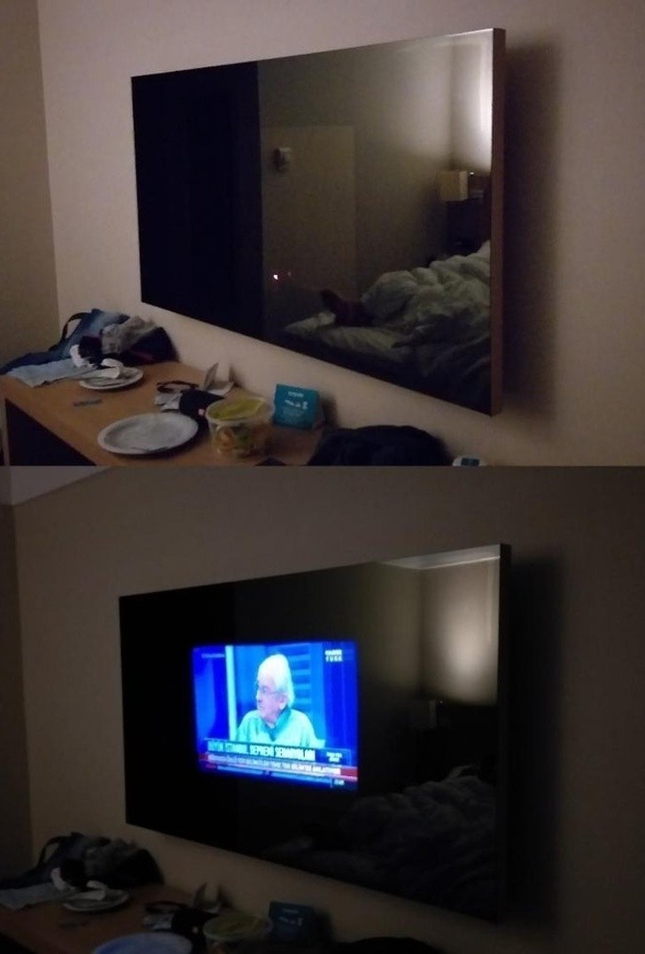 1. "Dopłaciłem za pokój z dużym telewizorem."