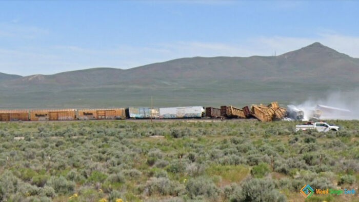 "Wykolejony pociąg" - Wells, Nevada, Stany Zjednoczone