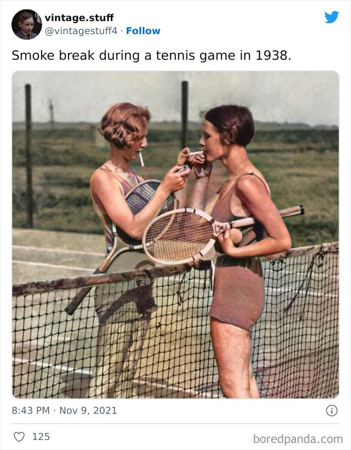 "Przerwa na papierosa podczas gry w tenisa, 1938"