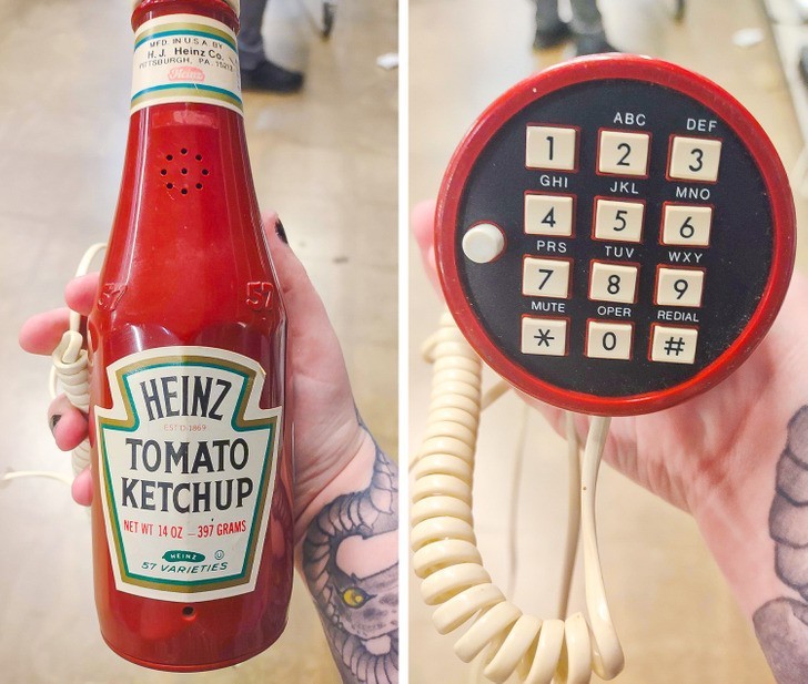 "Znalazłam telefon w kształcie butelki ketchupu."