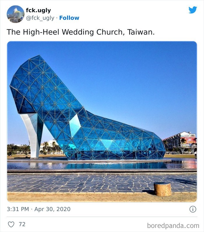 "Kościół ślubny w kształcie buta na obcasie, Tajwan"
