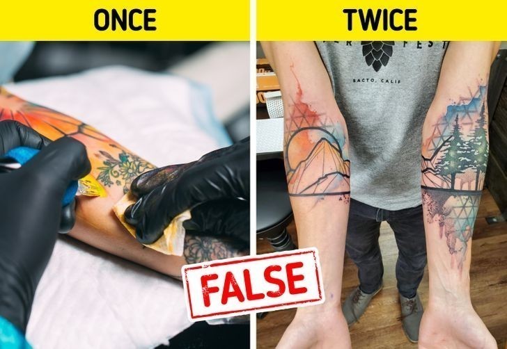 9. Tatuażyści używają tej samej igły podczas tatuowania wszystkich klientów.