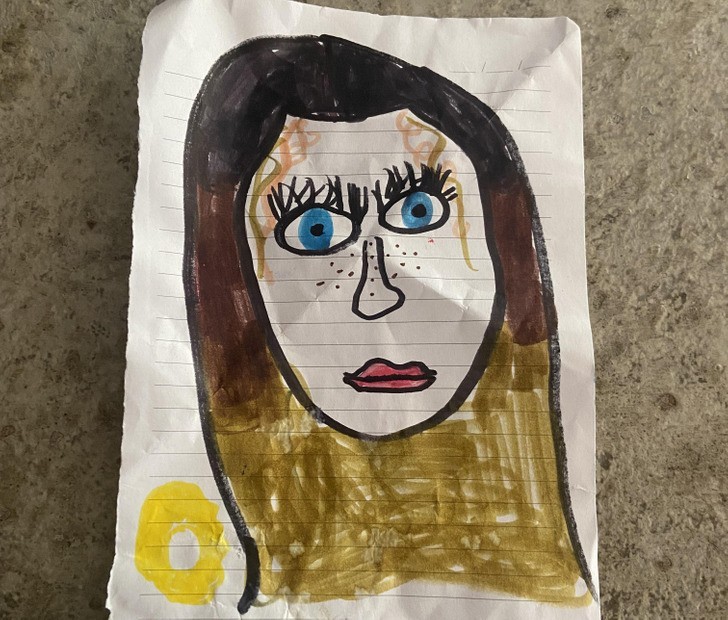 "Moja siostrzenica narysowała mój portret. Chyba czas wybrać się do fryzjera."