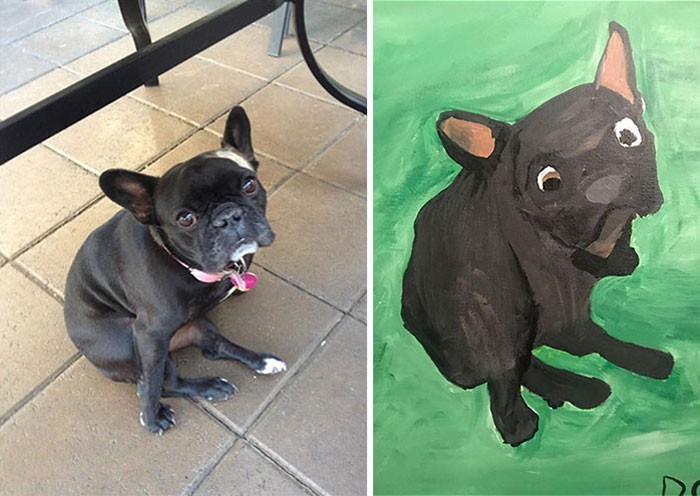 "Mój chłopak namalował naszego psa."