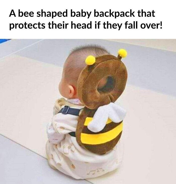 Dziecięcy plecak w kształcie pszczoły, chroniący główkę dziecka w razie upadku