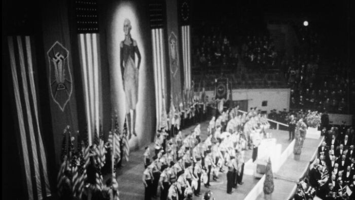 Nazistowski wiec, na którym zgromadziło się 20 000 amerykanów. Madison Square Garden, 1939