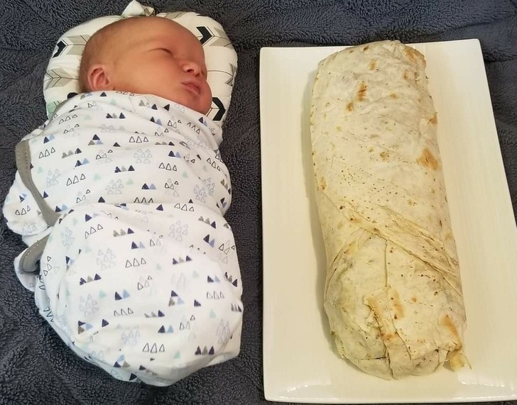 "Gratuluję moim znajomym 3,5-kilogramowego burrito."