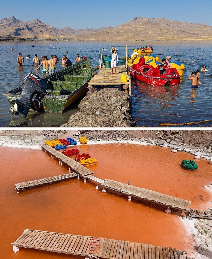 11. Jezioro Urmia zmieniło kolor i niedługo wyschnie.