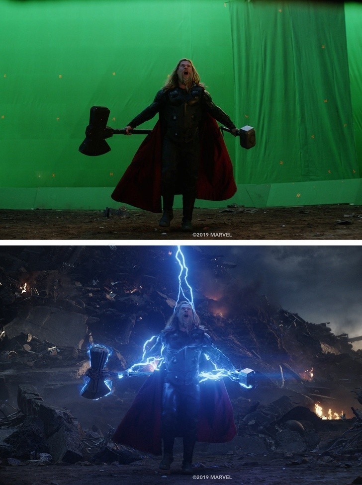 1. Thor przed nałożeniem efektów specjalnych w "Avengers: Koniec gry"