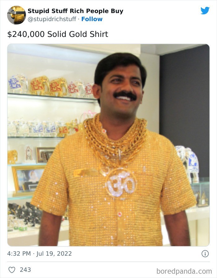 Koszula ze szczerego złota za 240 000 $
