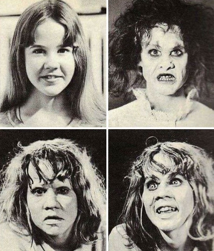 18. Różne wersje makijażu Lindy Blair podczas kręcenia "Egzorcysty" (1973)