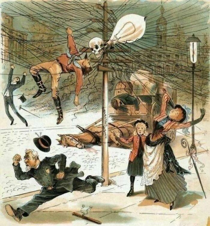 8. Propaganda przeciwko elektryczności, 1900